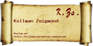 Kollman Zsigmond névjegykártya
