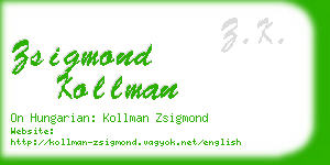 zsigmond kollman business card